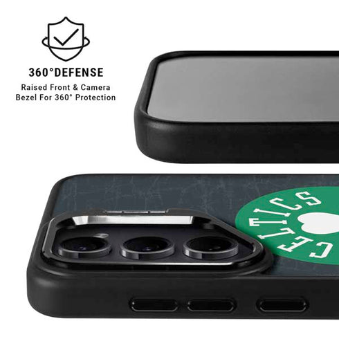 NBA Boston Celtics Black Secondary Logo Galaxy S25 Ultra Kickstand Case